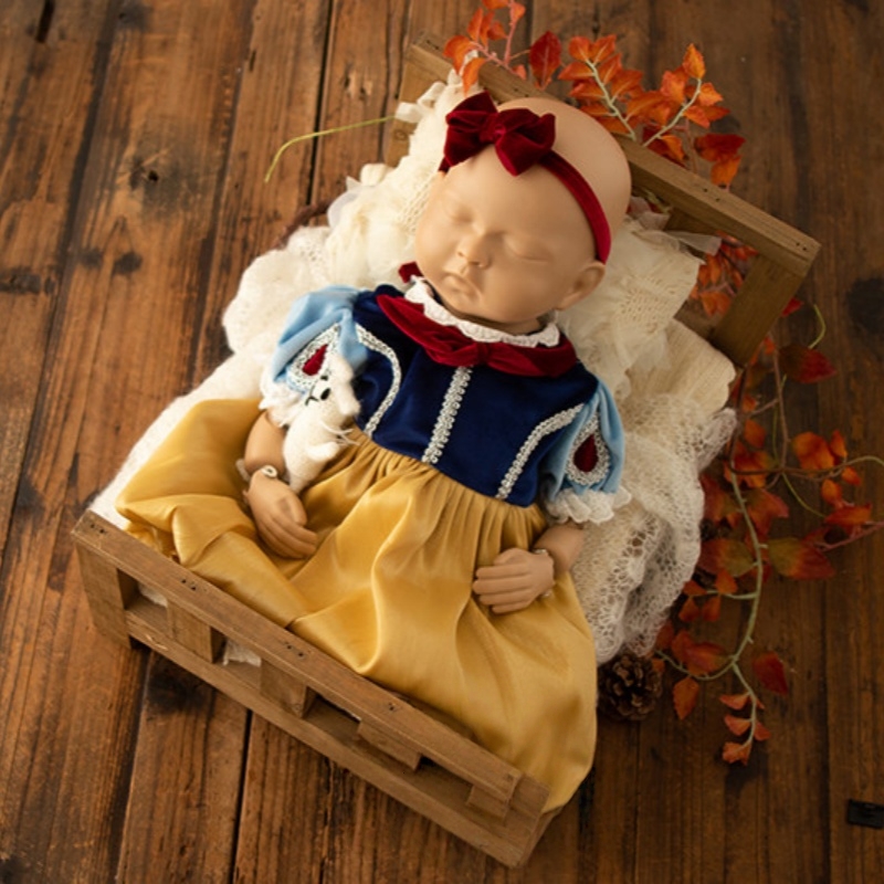 Snow White Princess Dress Set - Baby Girl Newborn Photography Outfit